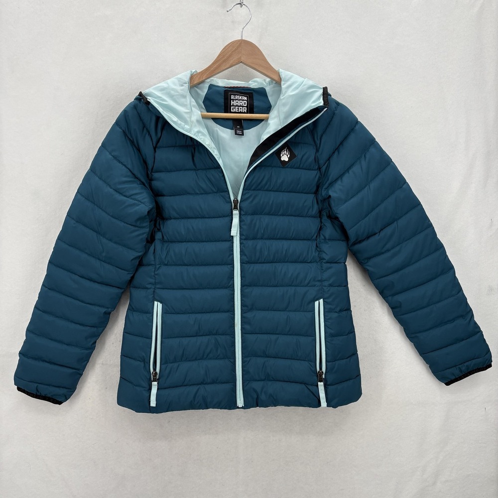 Alaskan Hard Gear Jacket Womens XS Blue Hooded Puffer Quilted Full Zip Outdoor